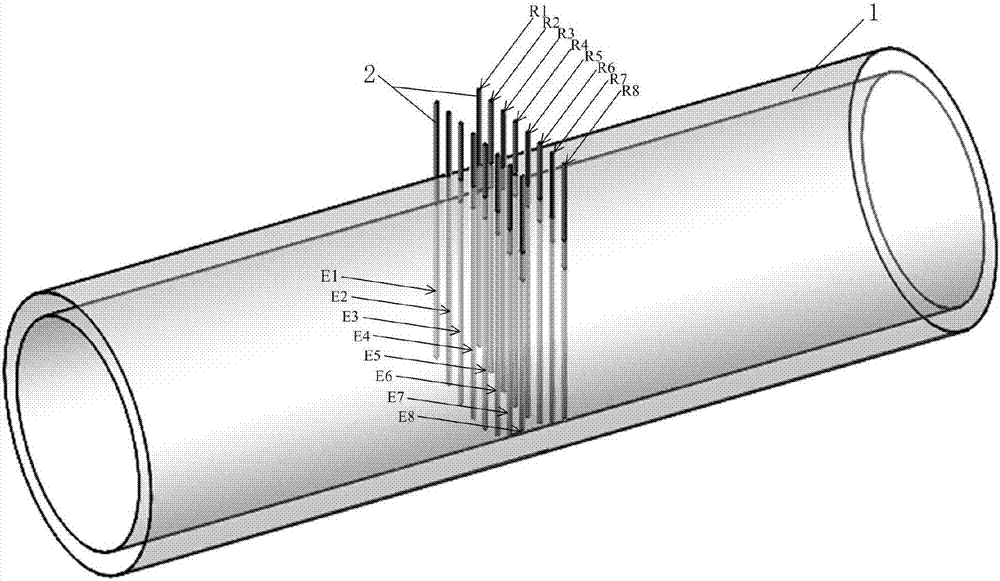 Method for measuring geometrical shape of stratified interface of two-phase flow