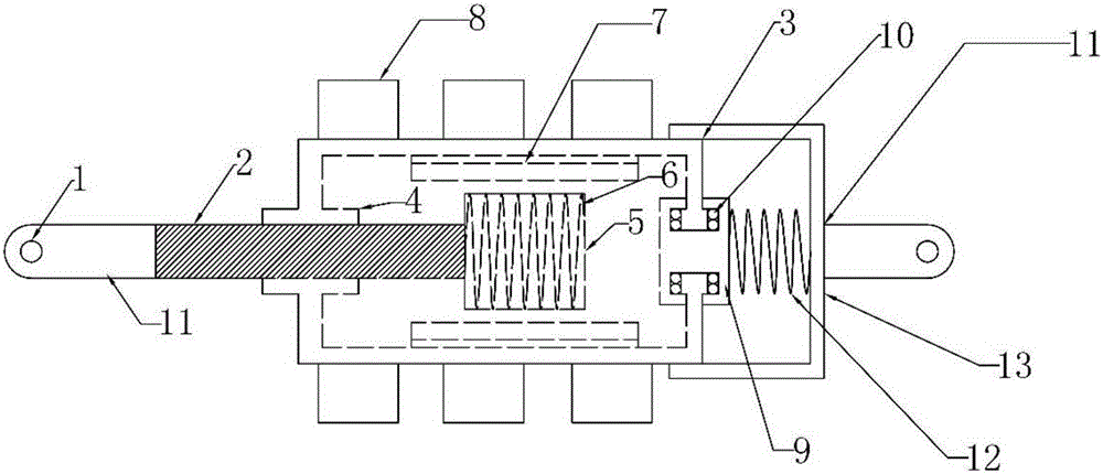 Acceleration type electric eddy inert energy dissipation device