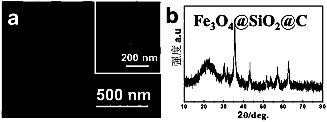 Core-double shell hydrophobic magnetic microsphere and preparation method thereof