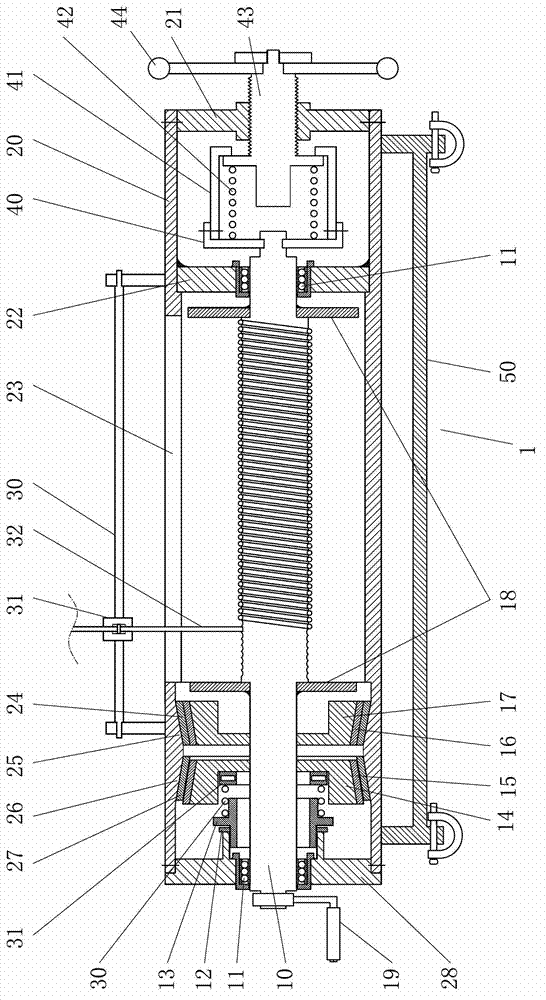 Manual adjustable pressure cone friction wheel escape device