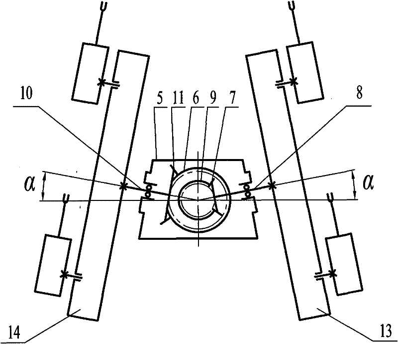 Transplanting mechanism of single-shaft bevel gear drive-inclined wide and narrow row transplanter