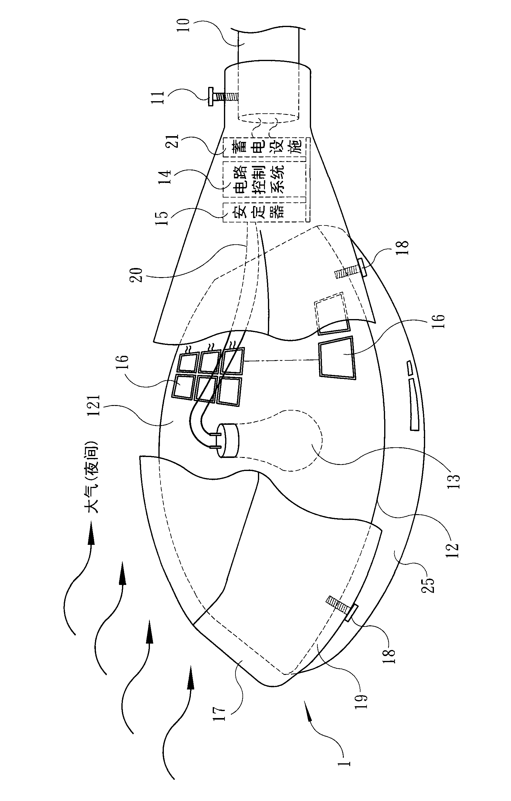 Method and device for recycling and reusing heat energy of lighting facilities