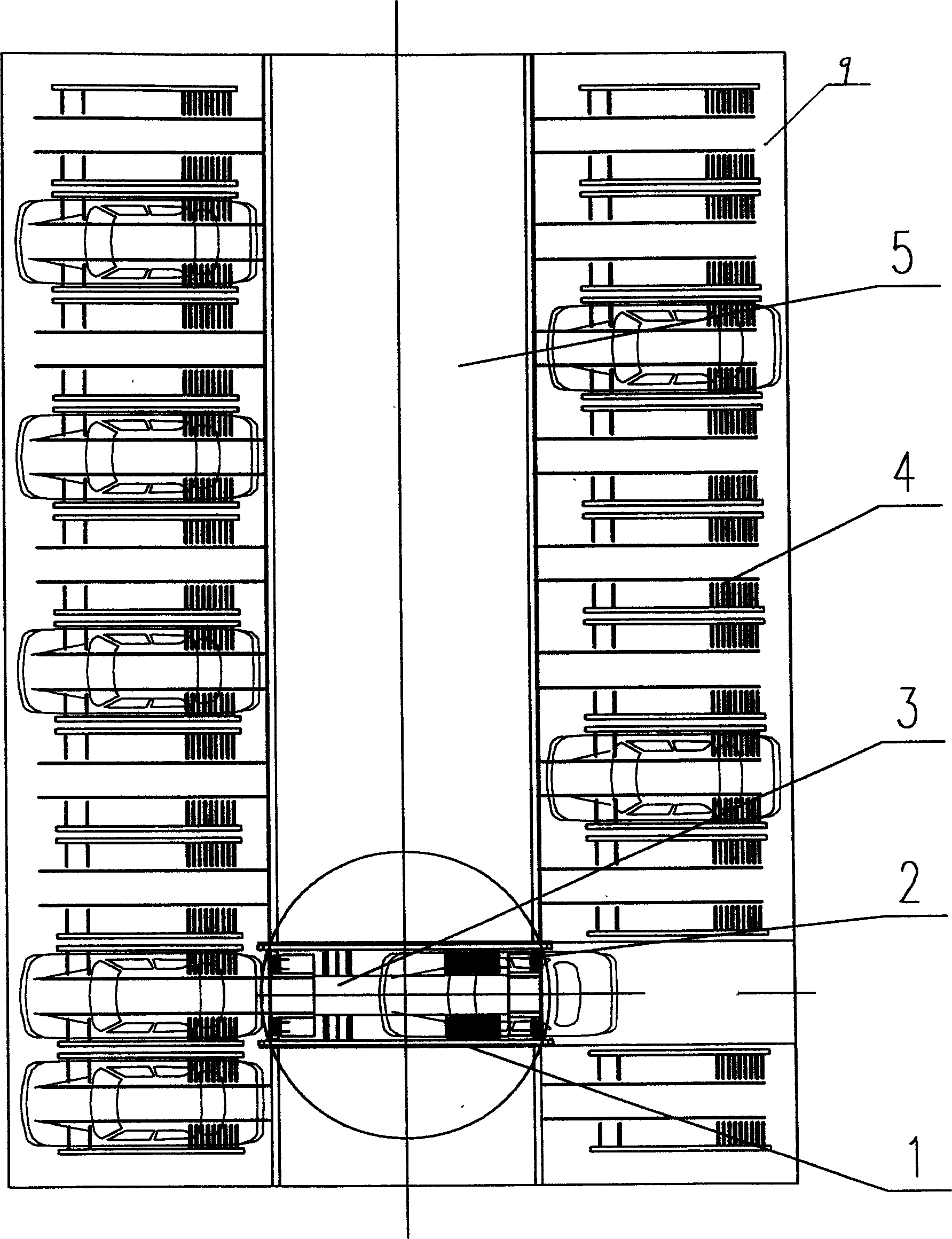 Horizontal mobile parking equipment