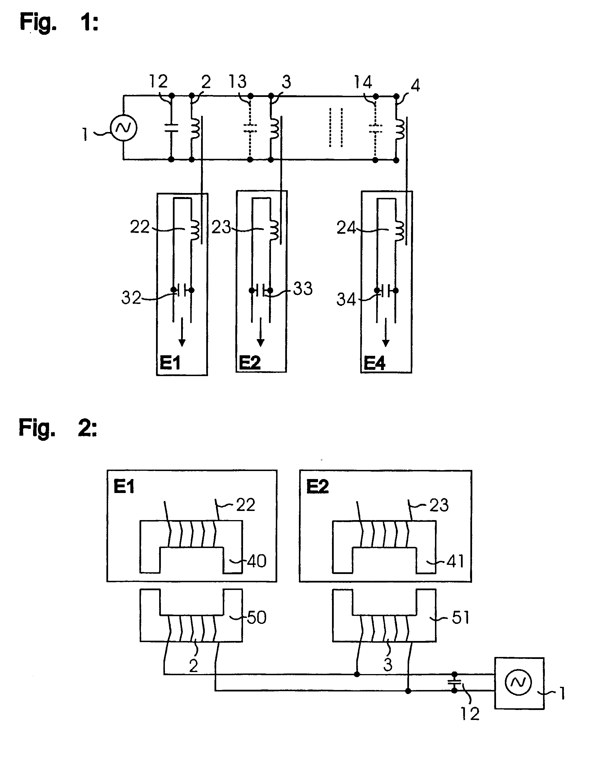 Array for the contact-less transmission of electrical signals or energy