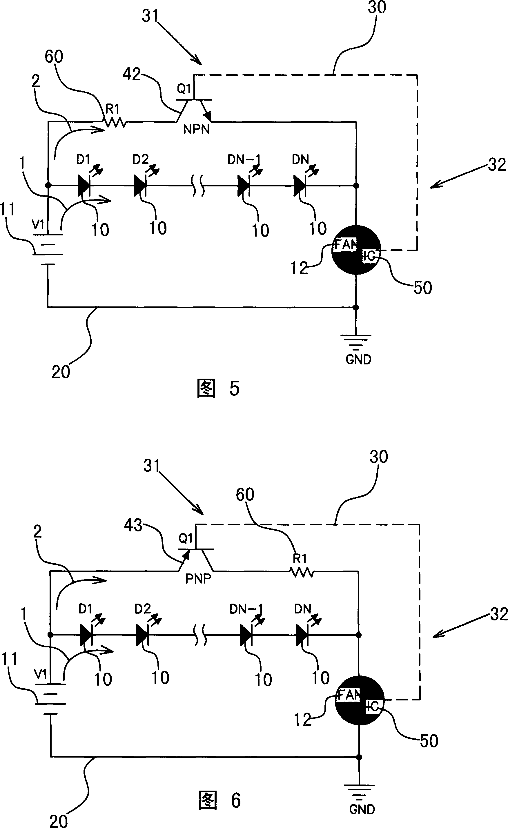 LED illuminating module heat dissipation and abating protection device