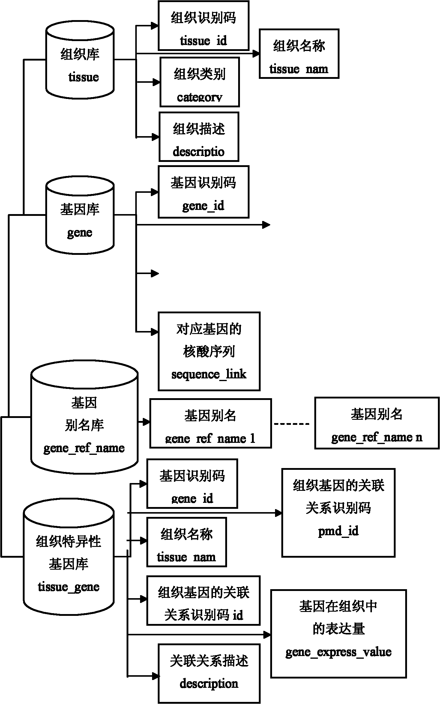 Tissue-specific gene and regulatory factor data storage method