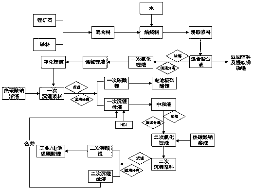 Method for extracting lithium salt from lithium ore