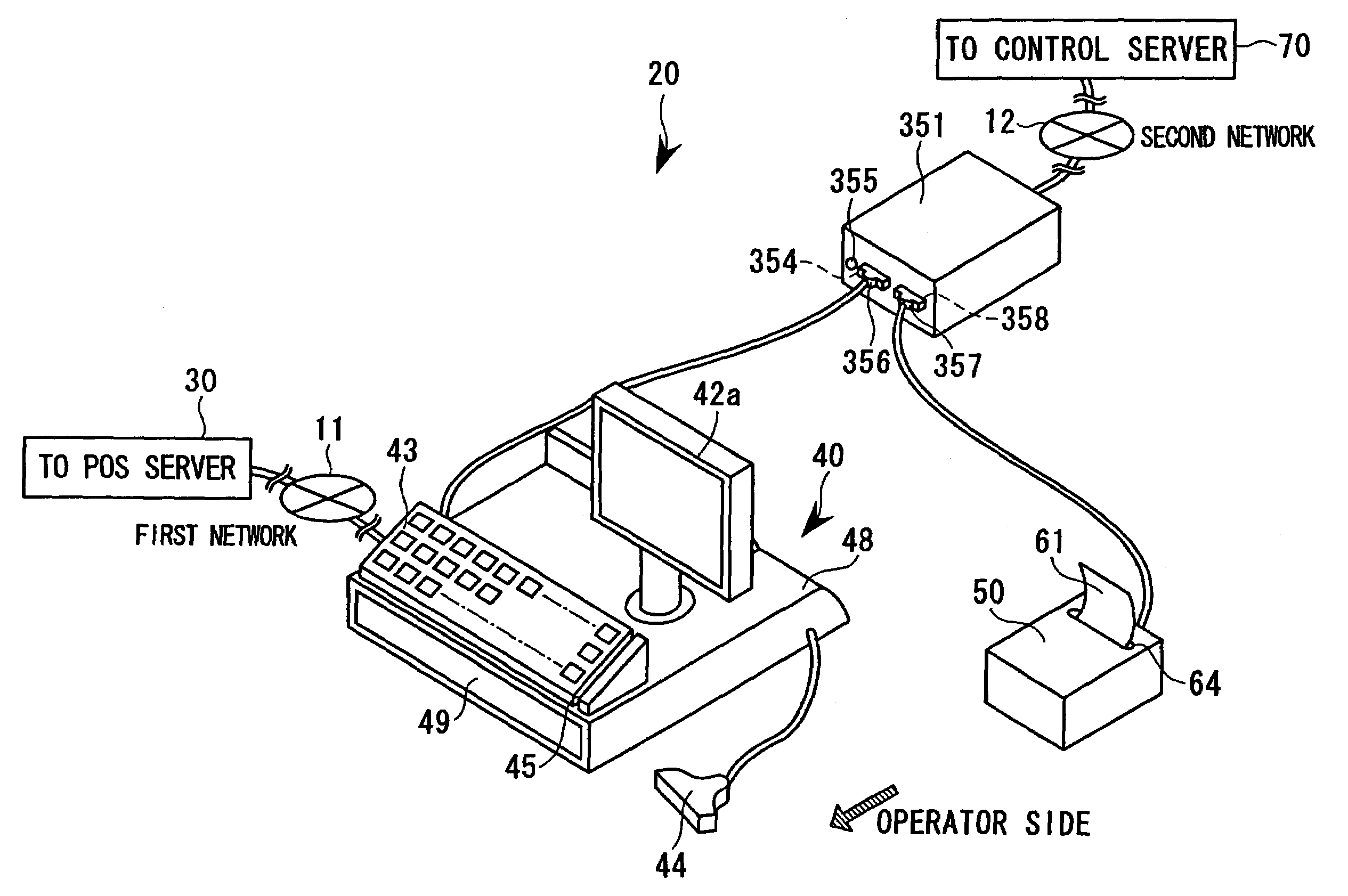 POS system, network system, method of generating printing data for POS system, and method of managing sales and advertisement information in network system