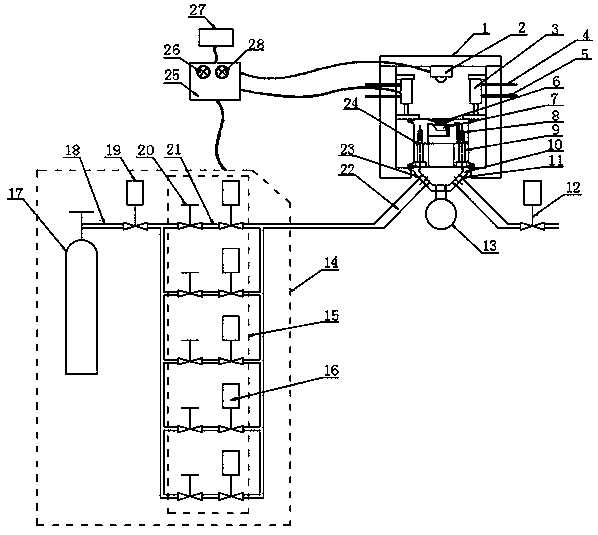 Detecting system for rapid sealing of concentration sensor and method thereof