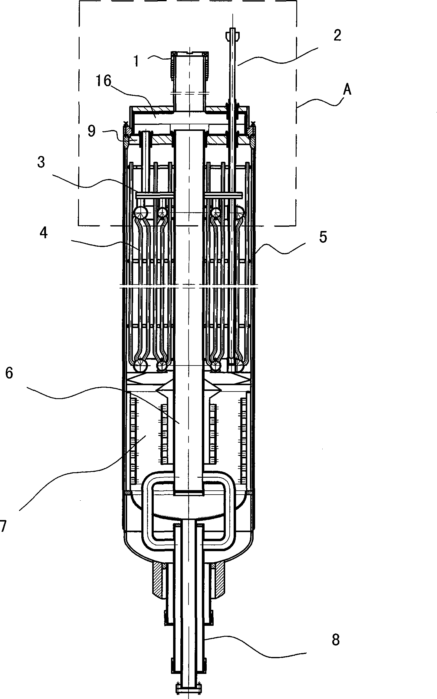 Internal component gas distributor of converter