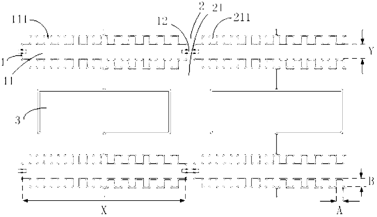 Touch control graphics structure for embedded capacitive touch screen