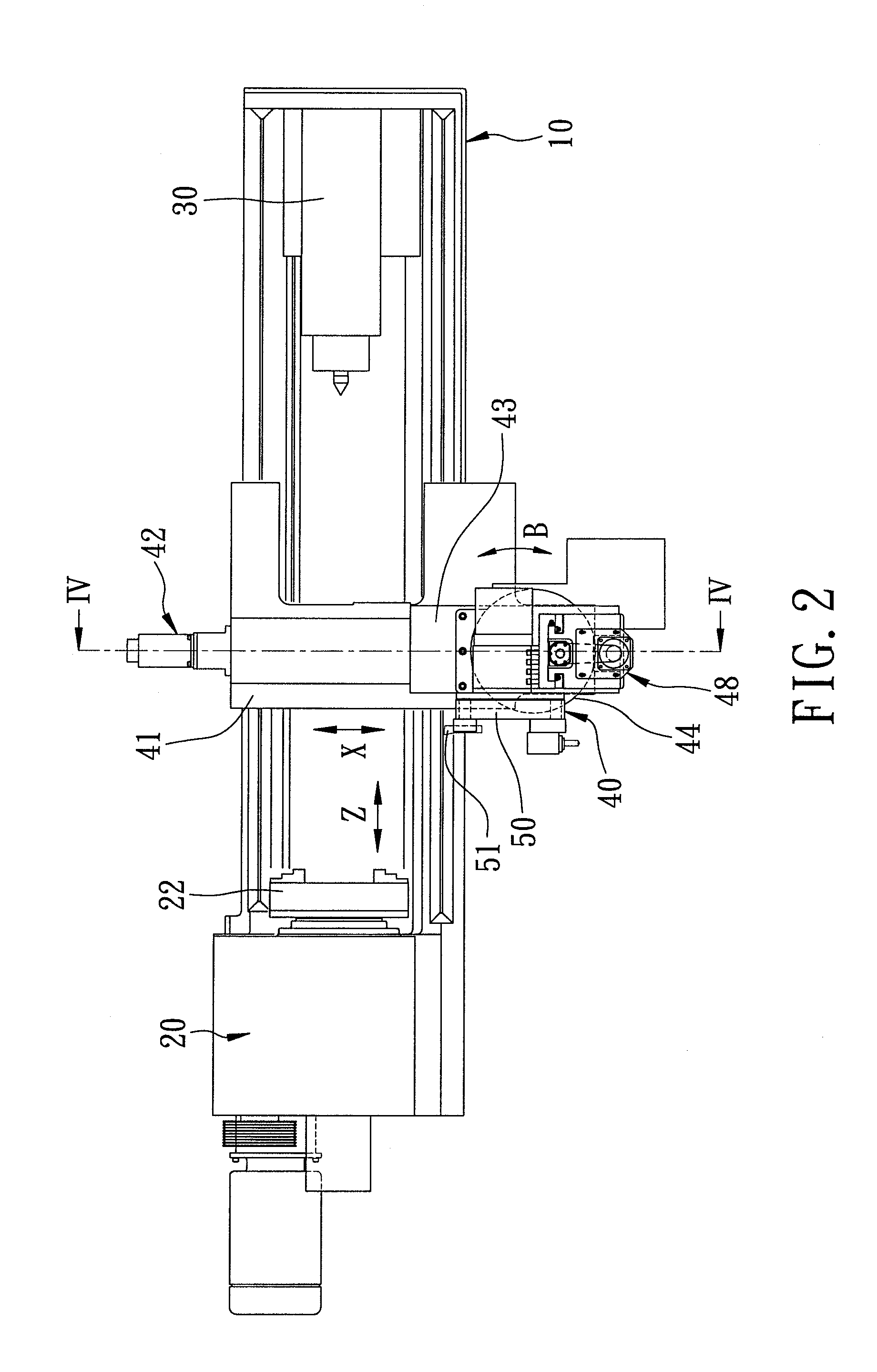 Tool holding device for a five-axis lathe