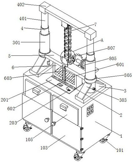 Chain detection device and tension adjusting device for chain detection device