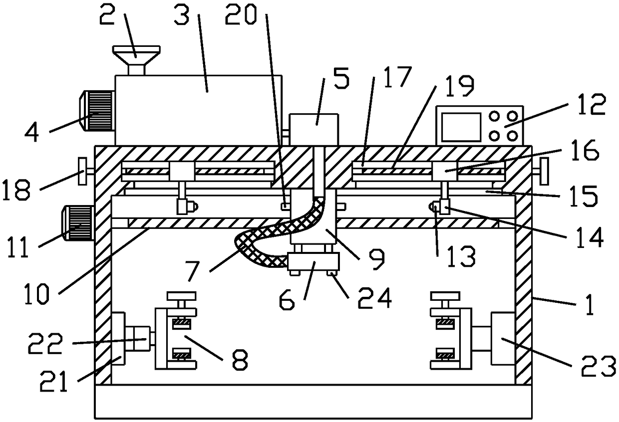 Paint spraying device for local surface of cylindrical wood in building engineering