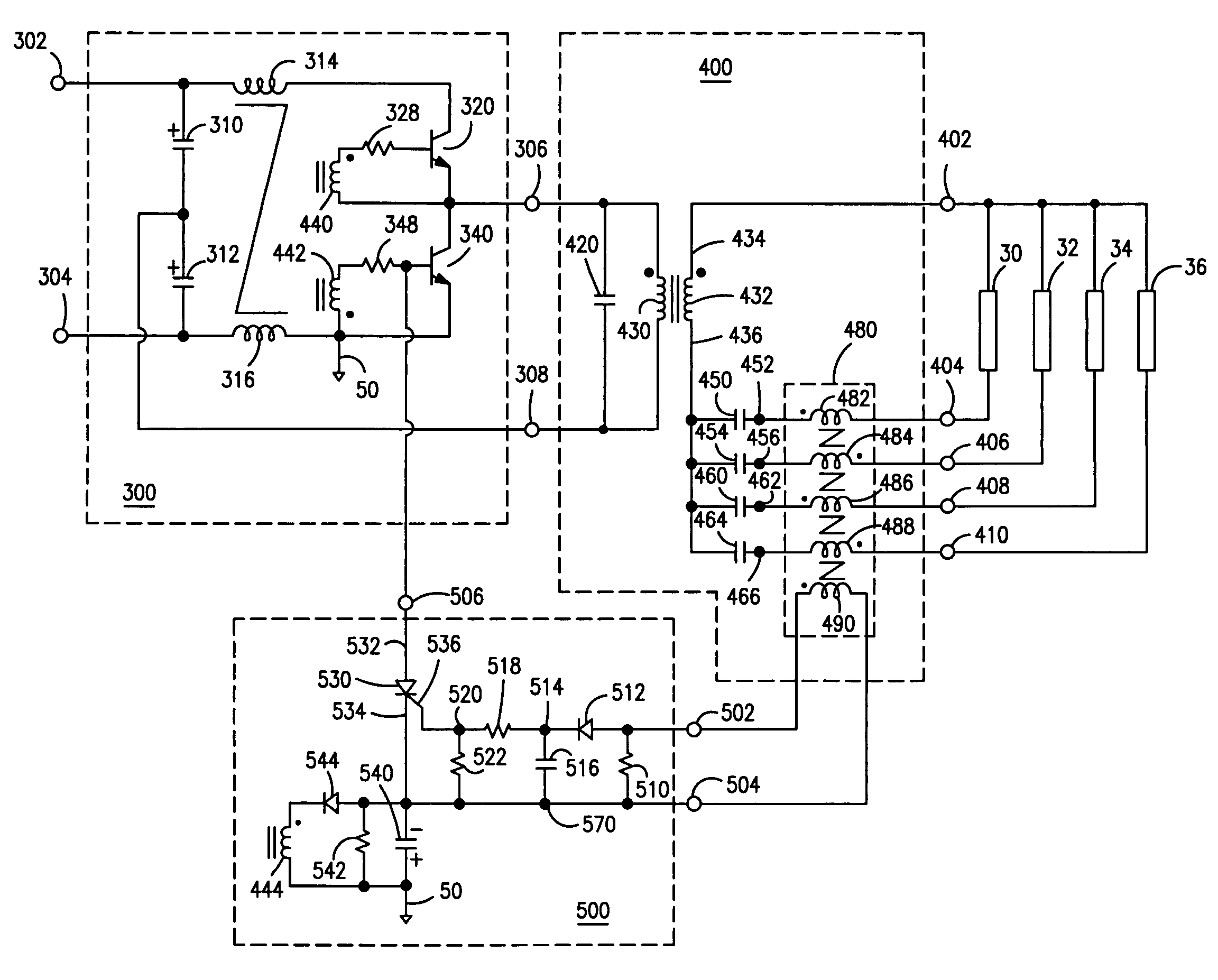 Ballast with end-of-lamp-life protection circuit