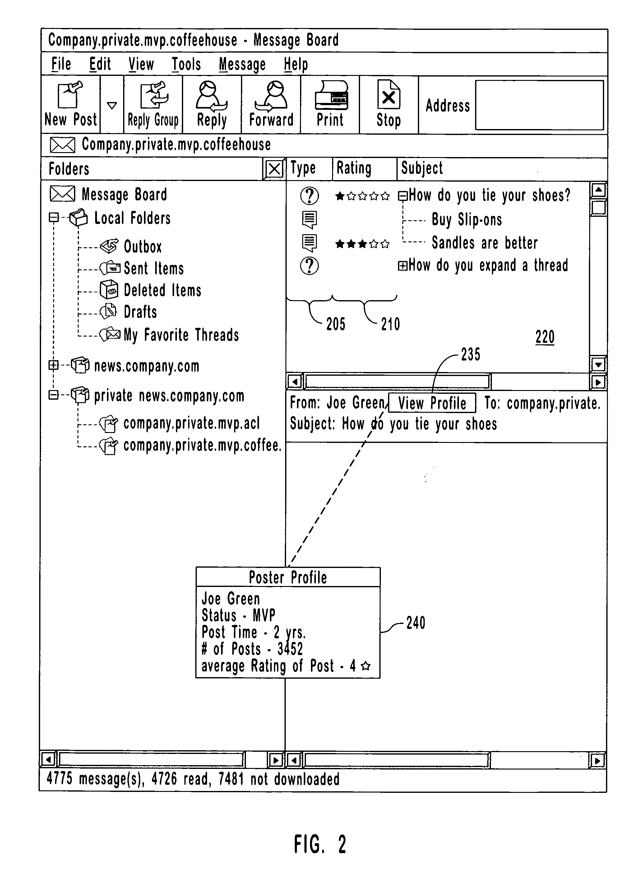 Network side channel for a message board