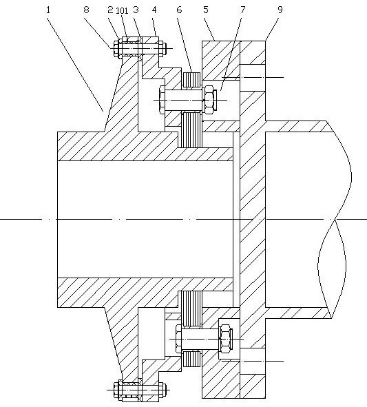 Extension transition disc induced draft fan electric insulation coupling