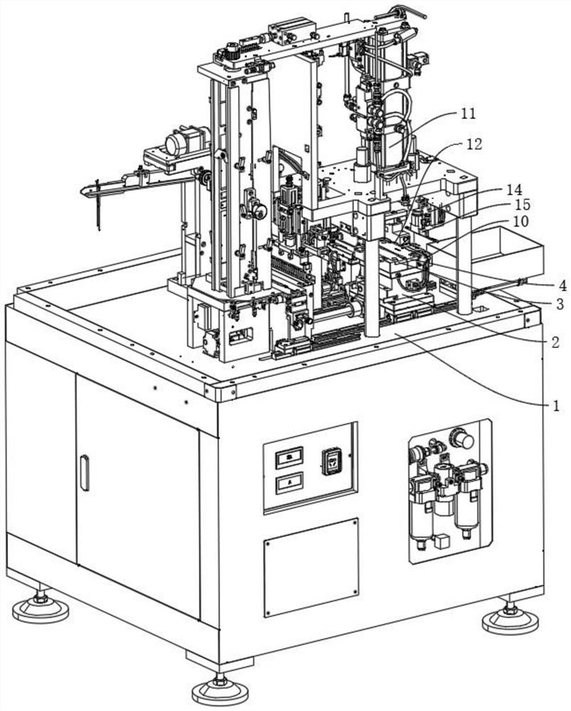 Device for fixing earpiece and inserting hinge support rod in glasses pin inserting machine