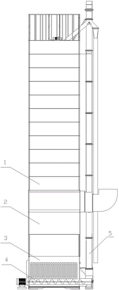 Counter-flow type grain drying device