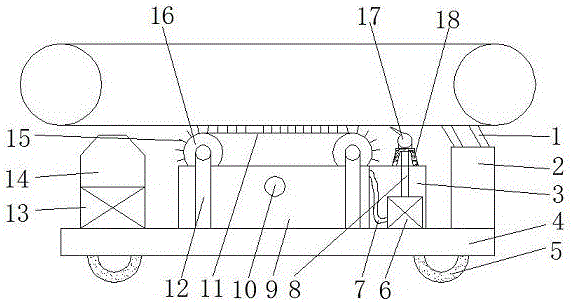 Cleaning device for mining conveyer belt