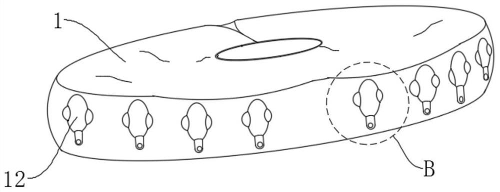 Pressurizing and healing-promoting cushion used after perianal surgery