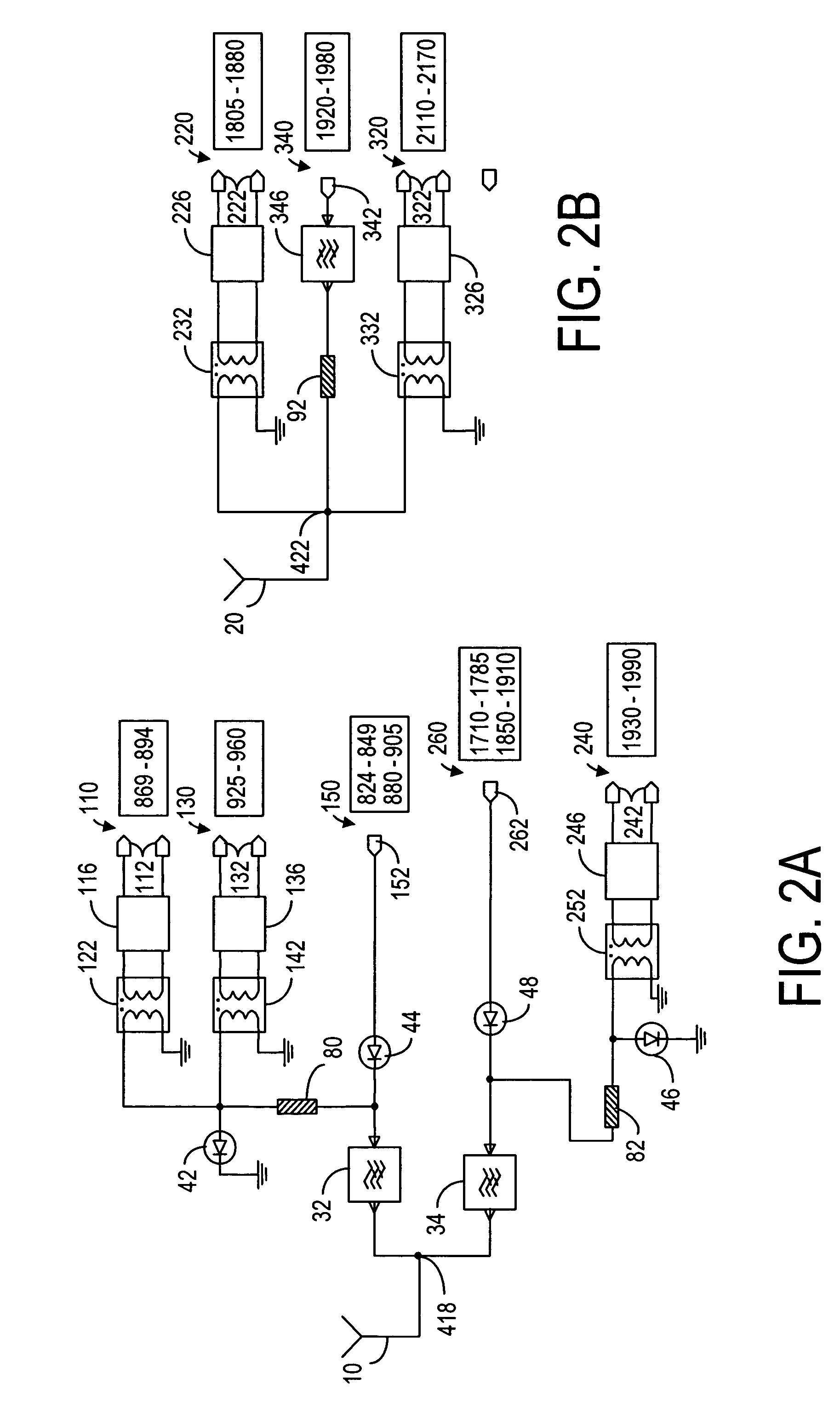 Mimo and diversity front-end arrangements for multiband multimode communication engines