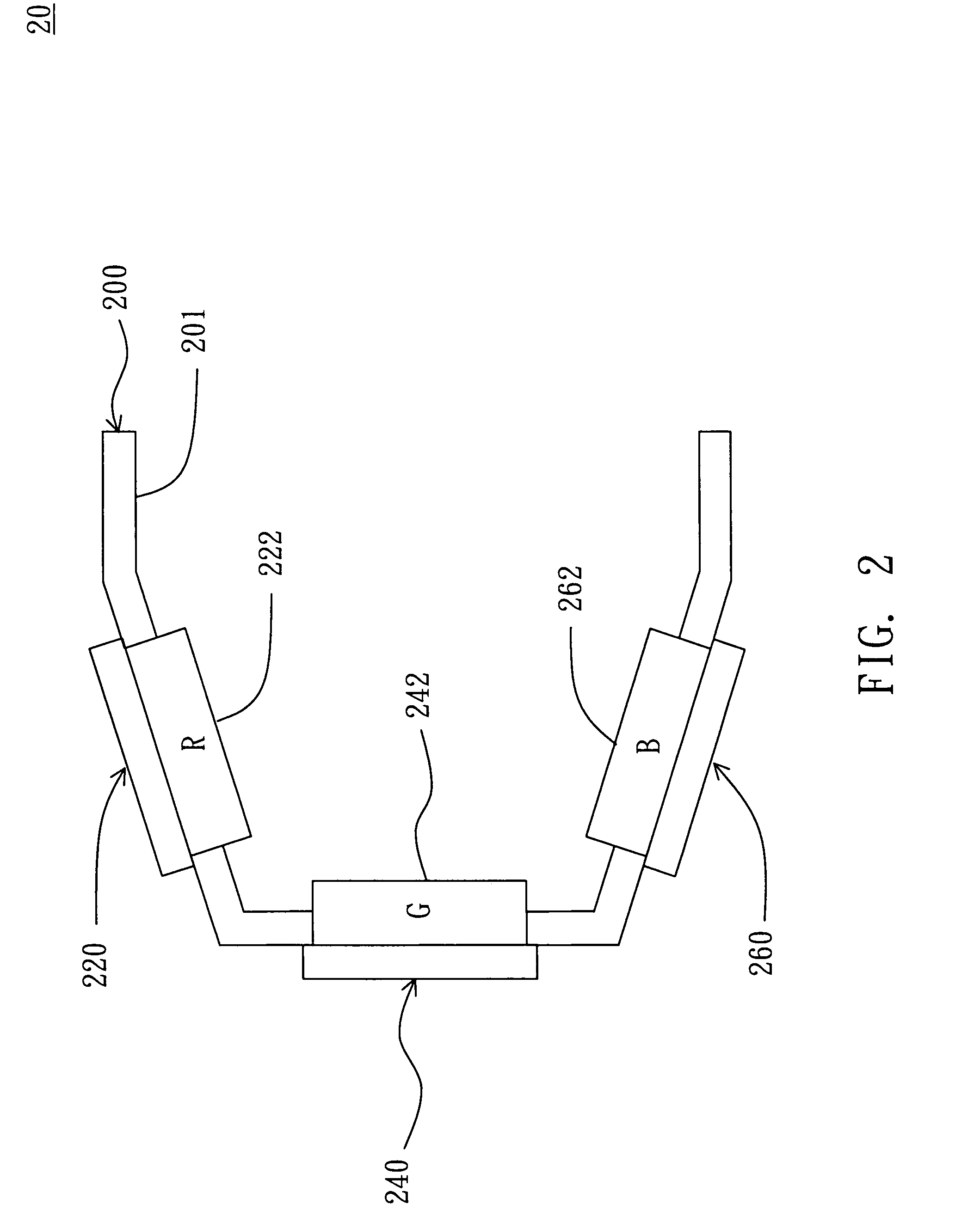 Light device with a color mixing effect