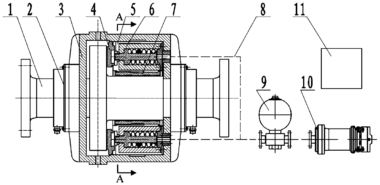 Active thrust balance type shafting longitudinal vibration reduction device