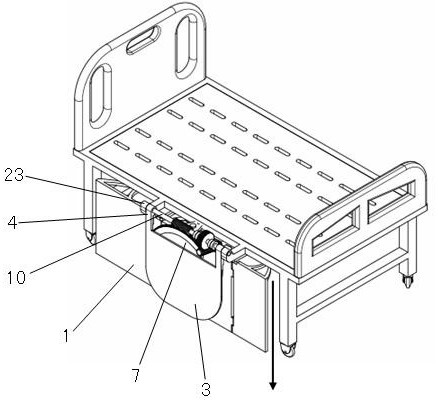 Side-hanging type device for assisting old people to get up and lie in bed