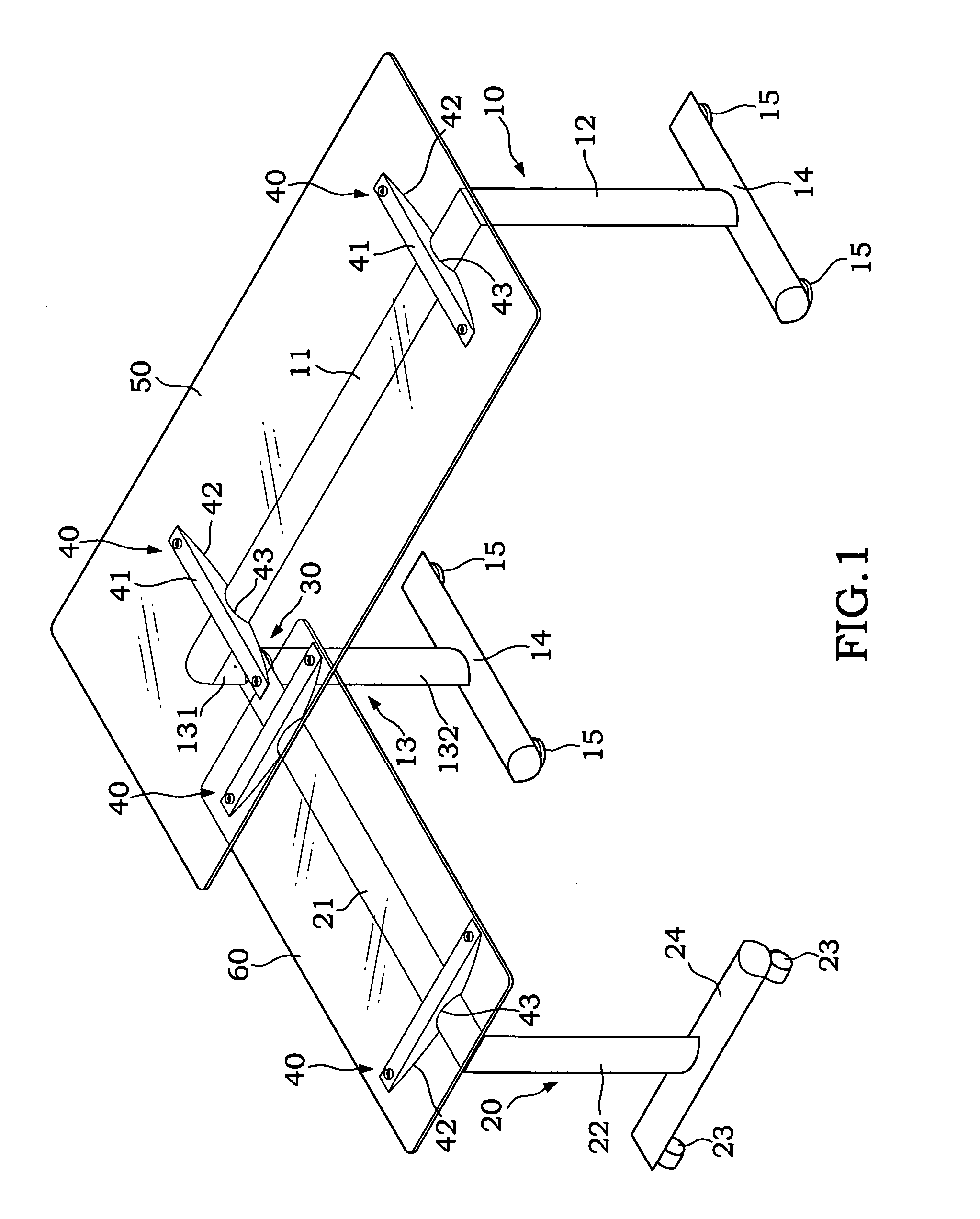 Movable "L" type desk