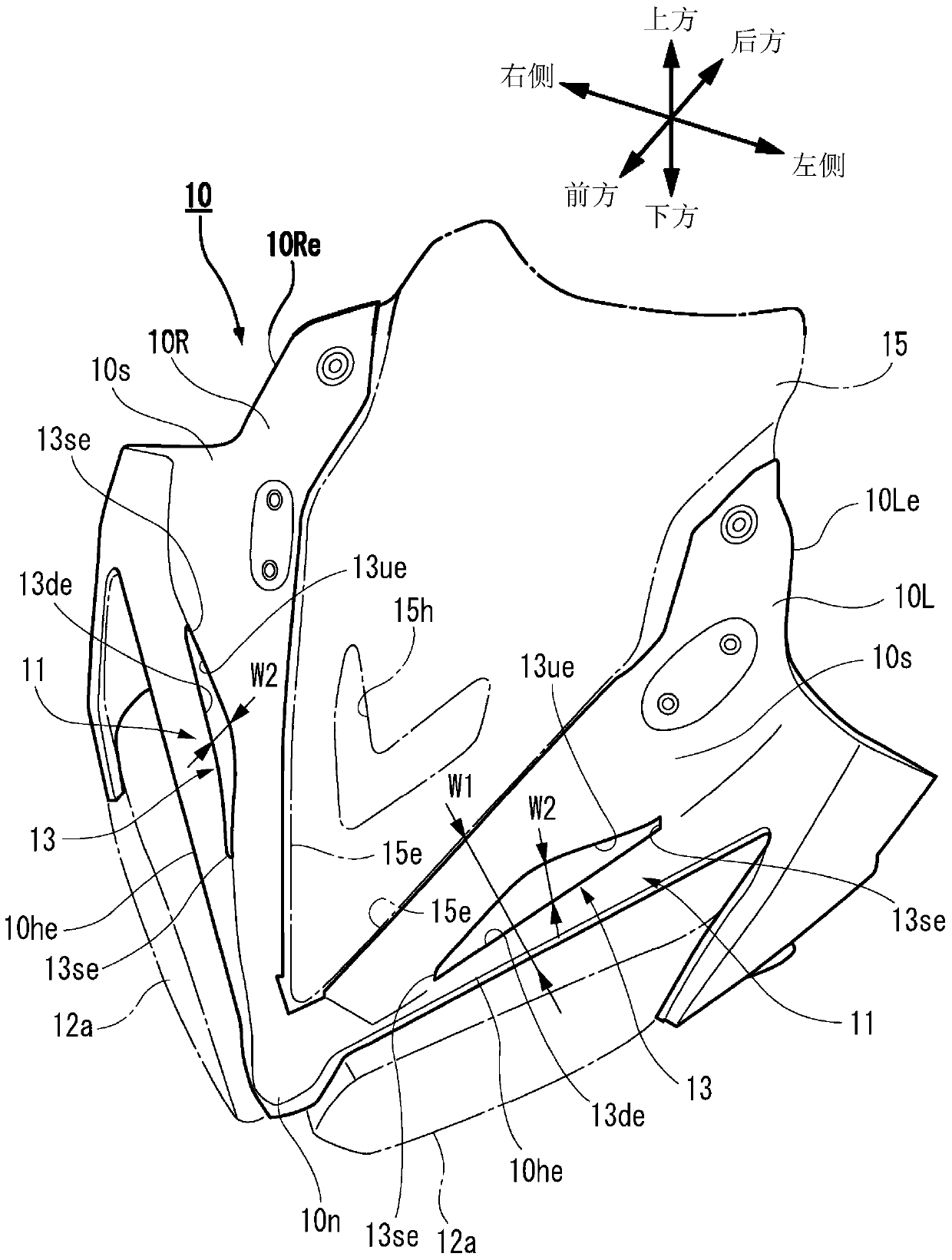 Front cover structure of a motorcycle