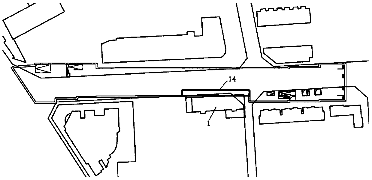 Close-fitting open and underground excavation combined subway station structure and construction method thereof