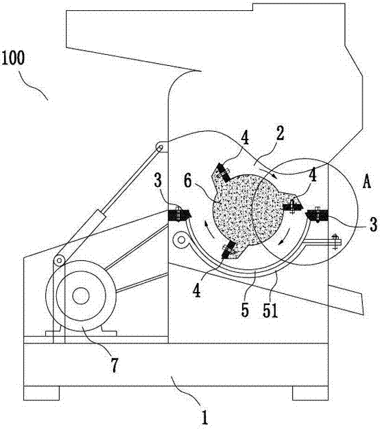 Plastic shoe last crusher, shoe last crushing production line and crushing method