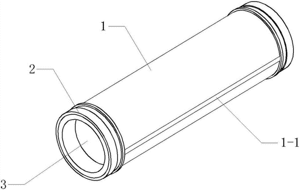 Heterogeneous sectional-type high abrasion resistant double-layer straight pipe used for concrete conveying