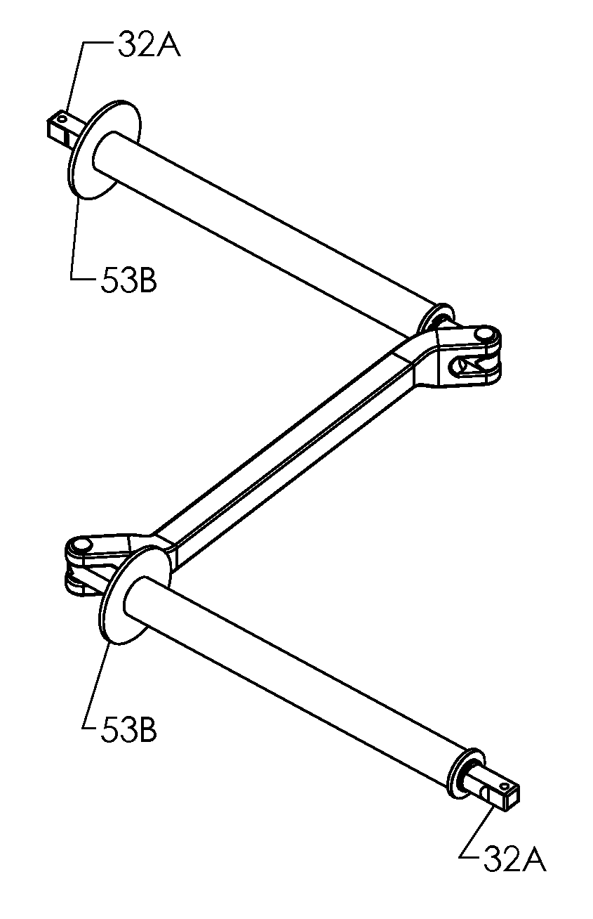 Manual dual end rotary driver of Z configuration