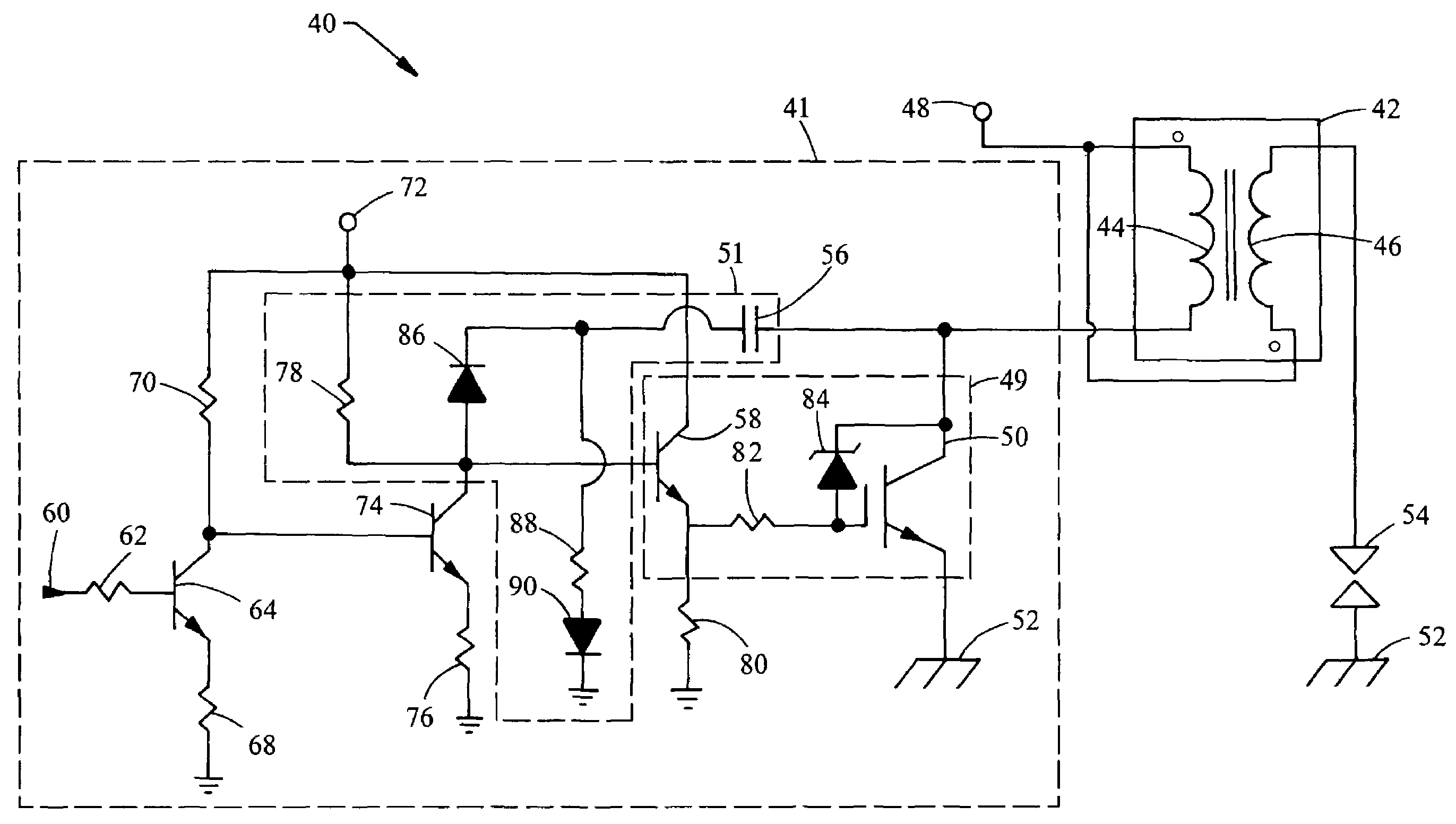 Ignition coil driver device with slew-rate limited dwell turn-on