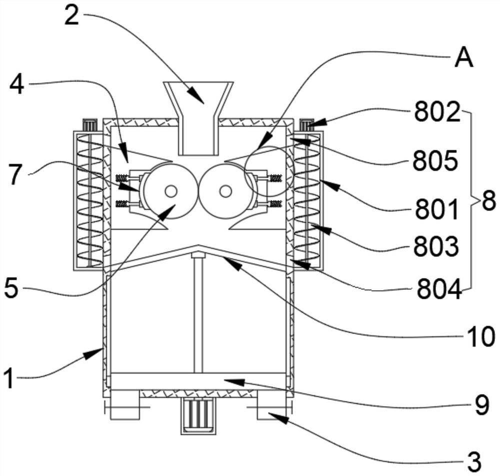 Clay mineral crushing device