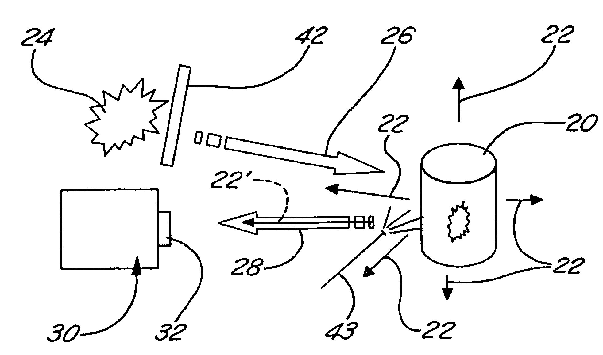 Optical observation device and method for observing articles at elevated temperatures