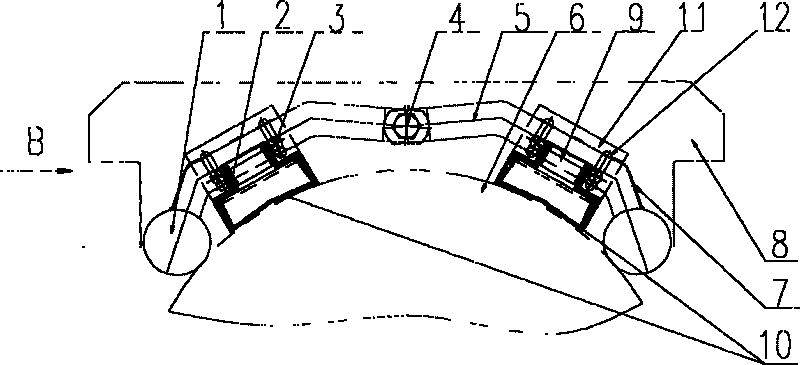 Rolling mill roll cooling device