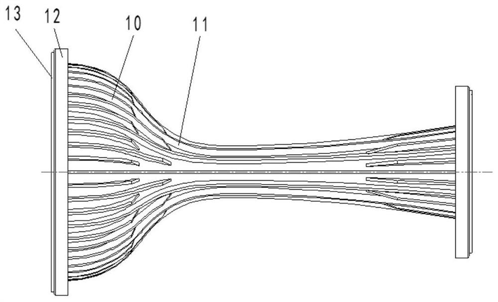 A structure for water-cooled throat of high Mach number surface nozzle in hypersonic wind tunnel