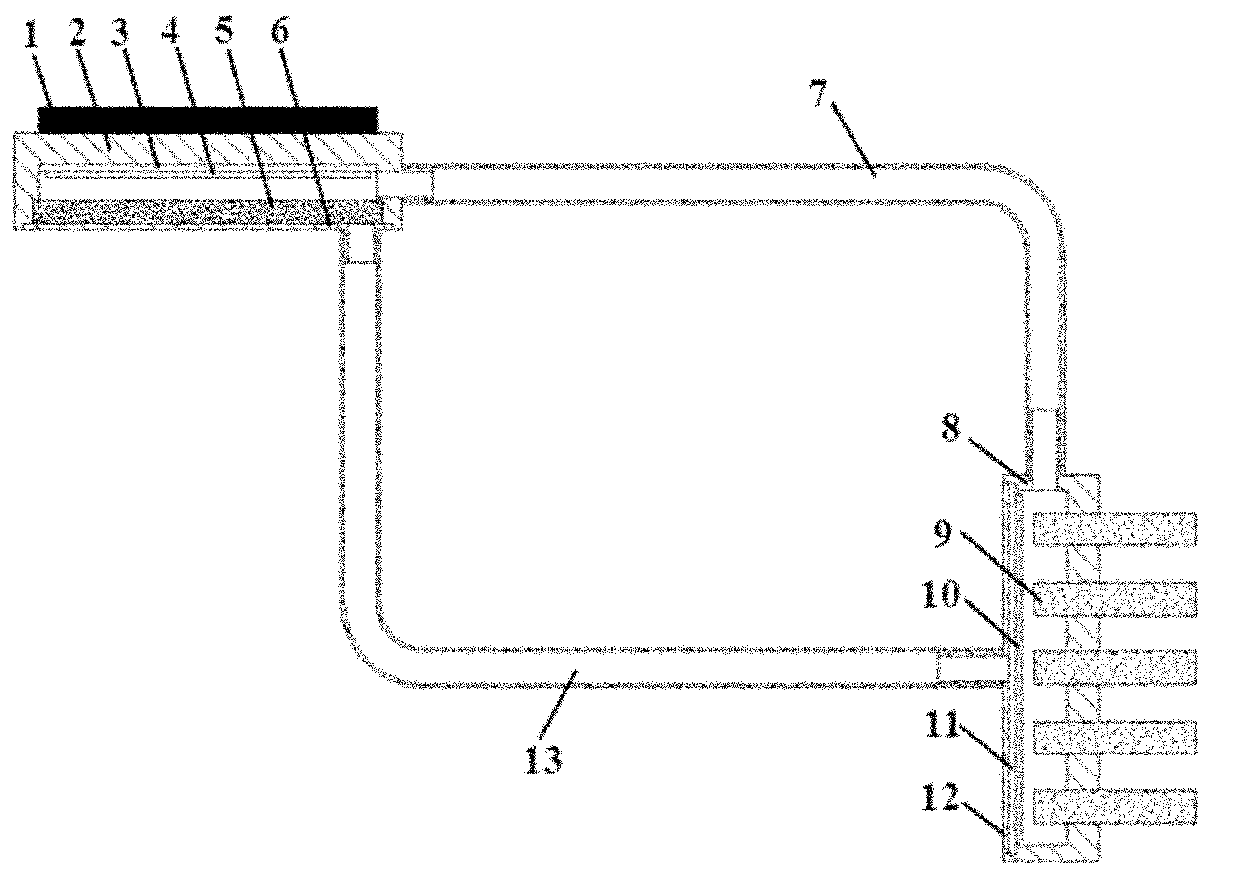 Micro LHP radiating system for integrated electrofluid power pump