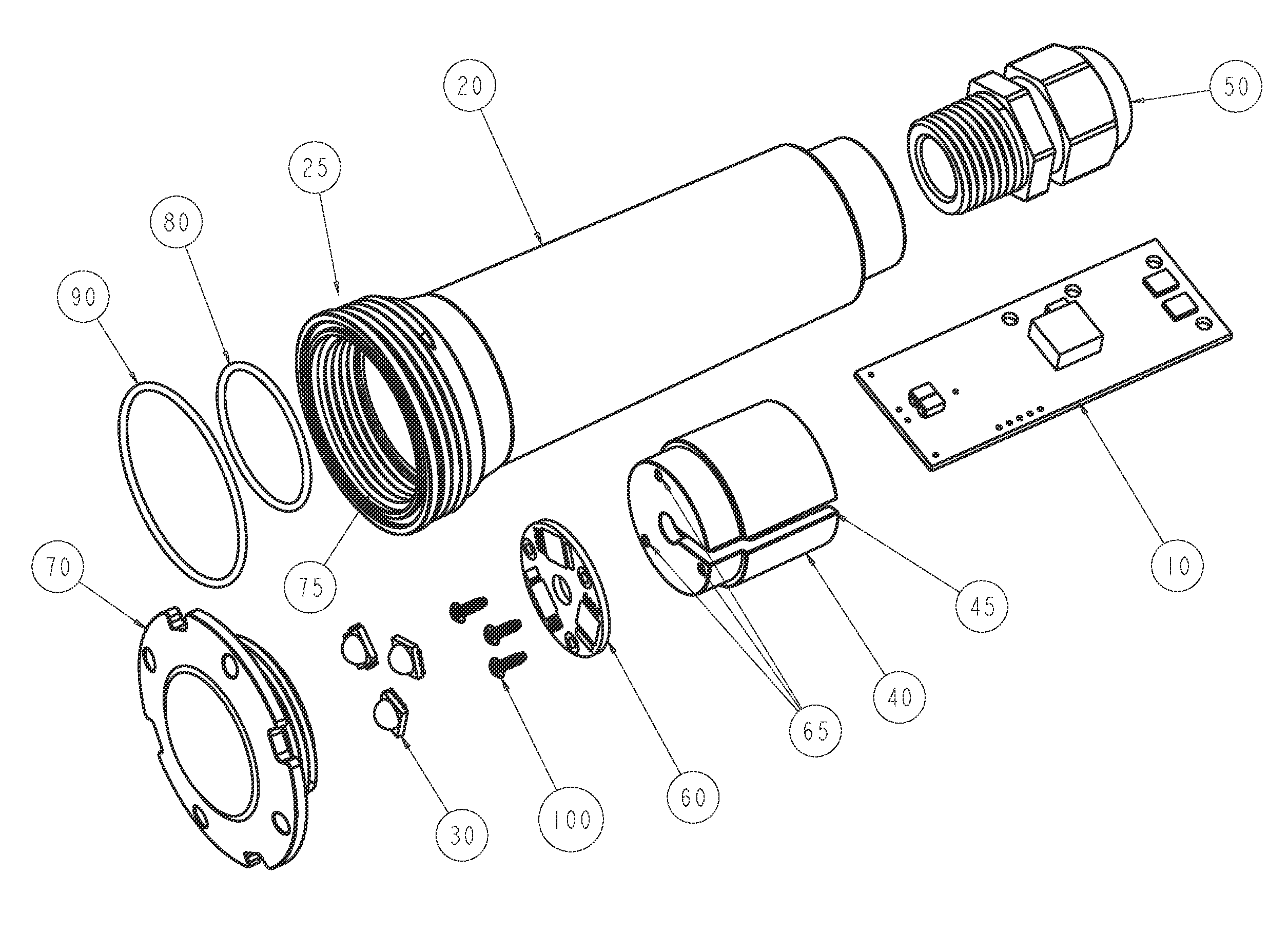 Accent light with tube in tube niche fixture and water channel cooling light housing