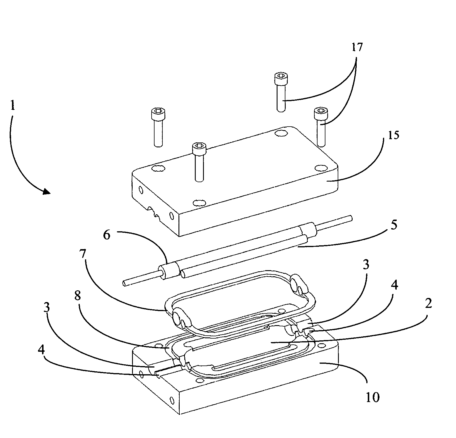 Integrated laser cavity with transverse flow cooling