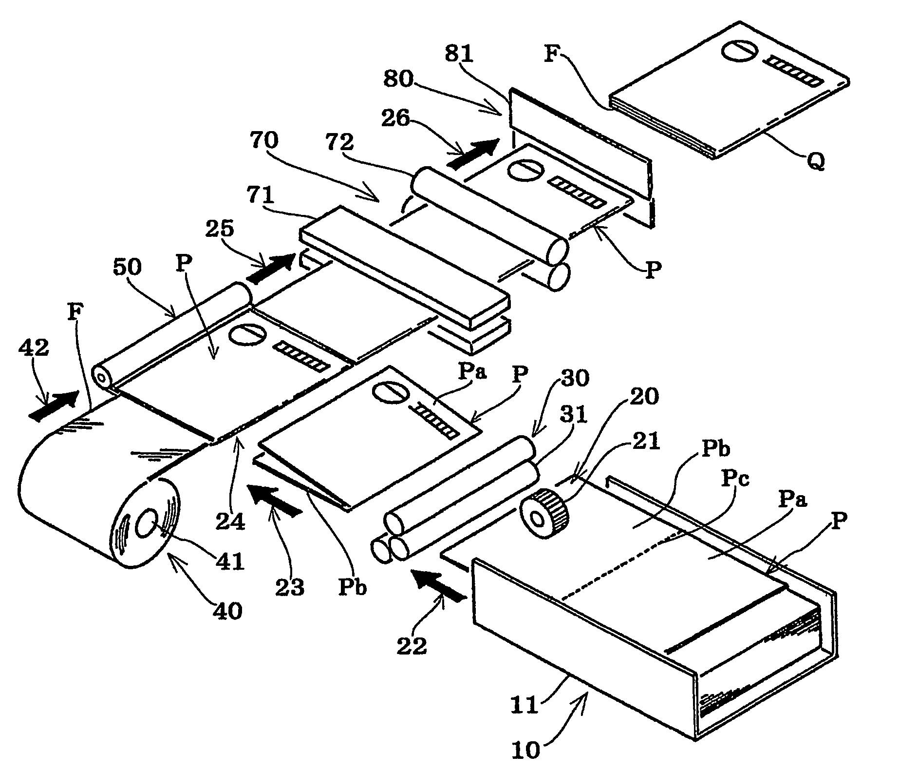 Press-fitted film inserting means of press-fotted paper manfacturing equipment