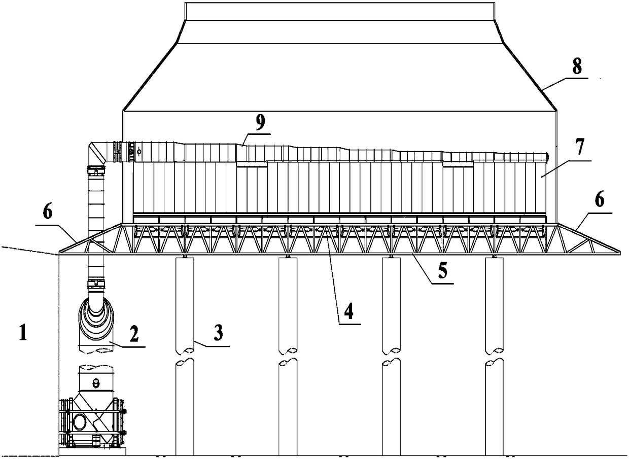 Tower type direct air cooling condenser