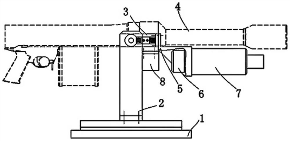 A device for simulating the recoil force of a grenade launcher