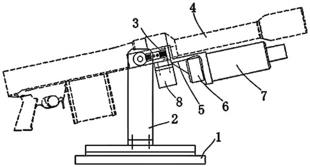 A device for simulating the recoil force of a grenade launcher