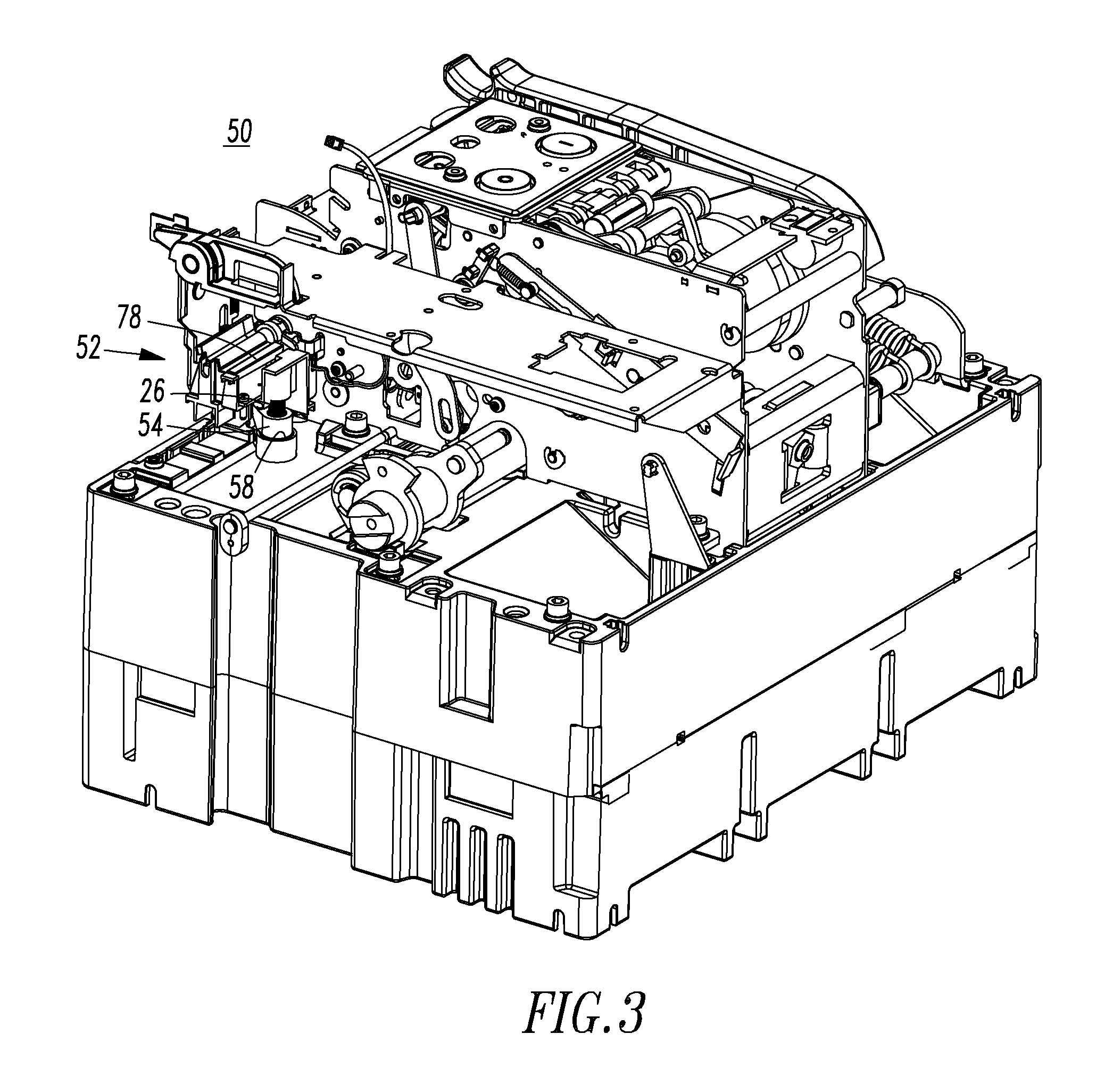 Trip mechanism and electrical switching apparatus including a trip member pushed by pressure arising from an arc in an arc chamber