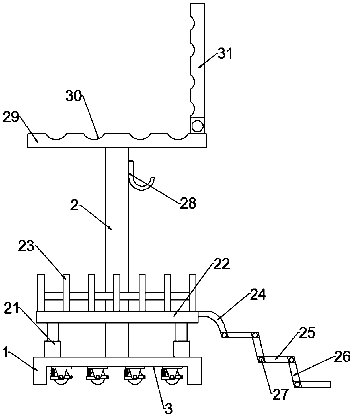 Building electromechanical cable temporary supporting device