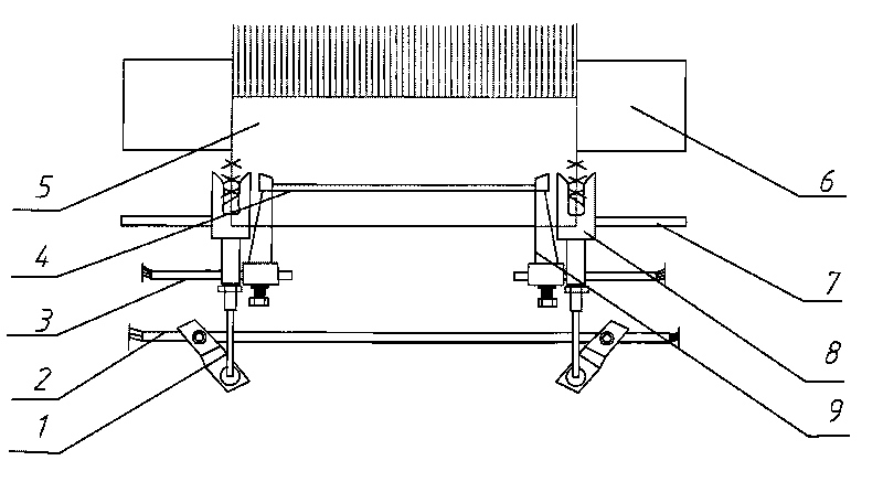 Excess material cutting mechanism for curtain piece knitting machine